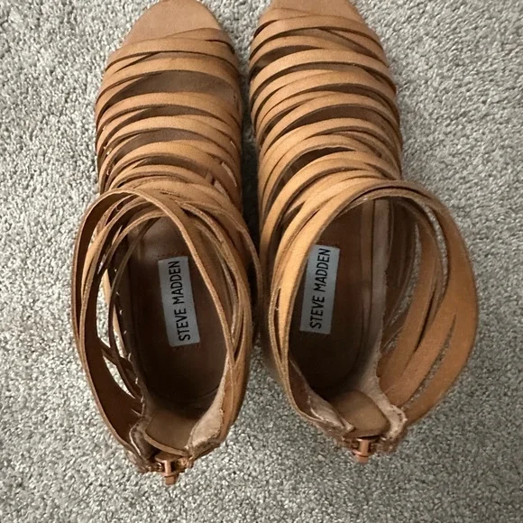 Steve Madden cage sandals 6 cognac - Picture 5 of 8
